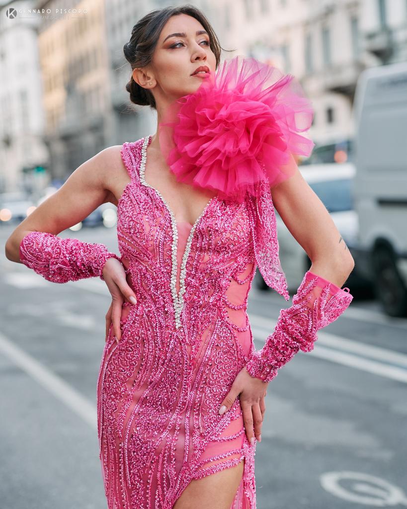 Rochie de seară roz fucsia Rosa