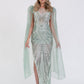 Rochie verde pastel cu paiete și detalii elegante Georgina